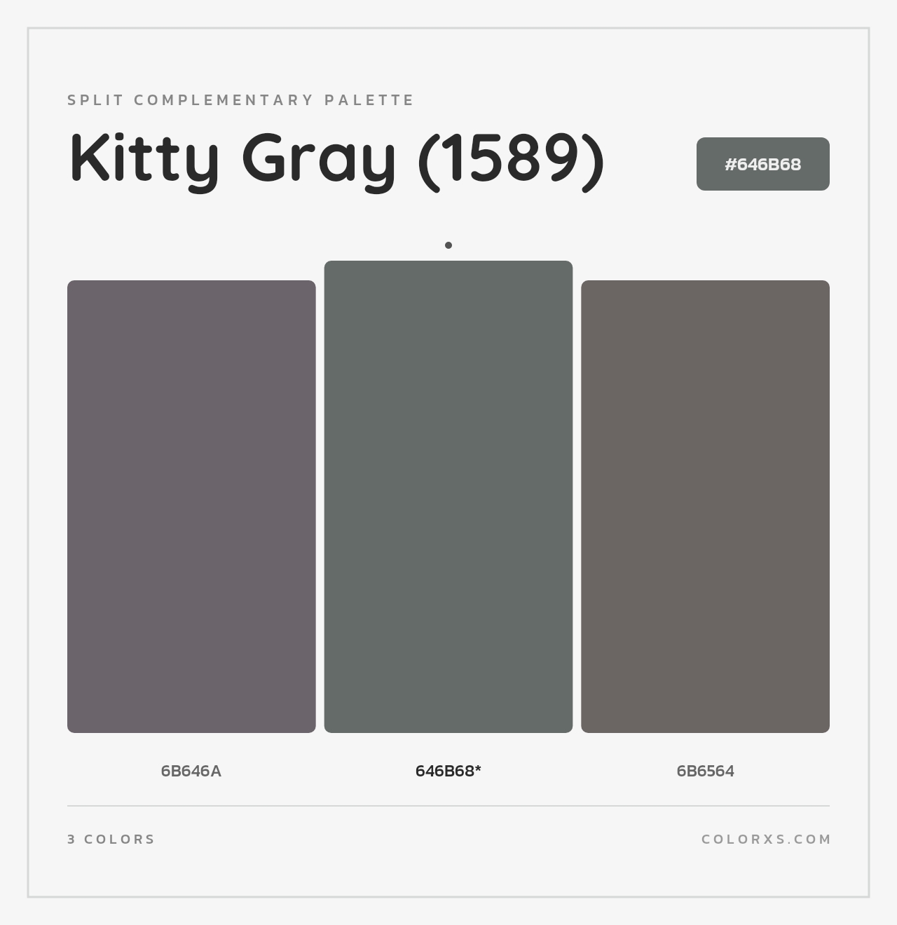 Kitty Gray (1589) - Split-Complementary Color Palette