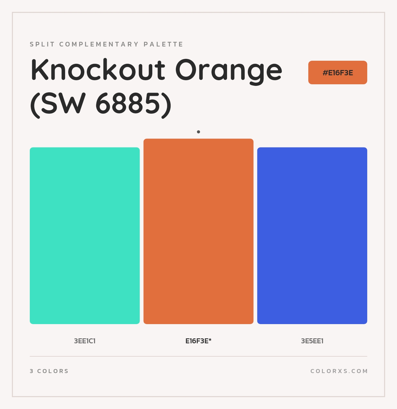 Knockout Orange (SW 6885) - Split-Complementary Color Palette