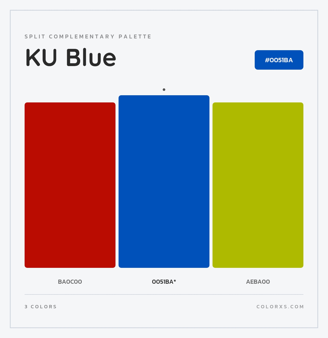 KU Blue - Split-Complementary Color Palette