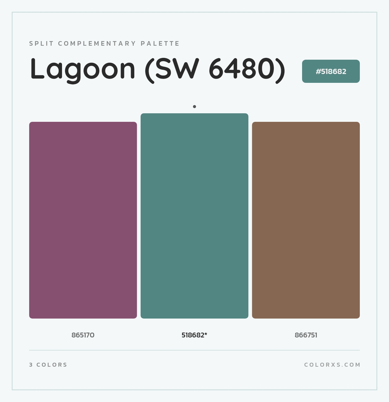Lagoon (SW 6480) - Split-Complementary Color Palette