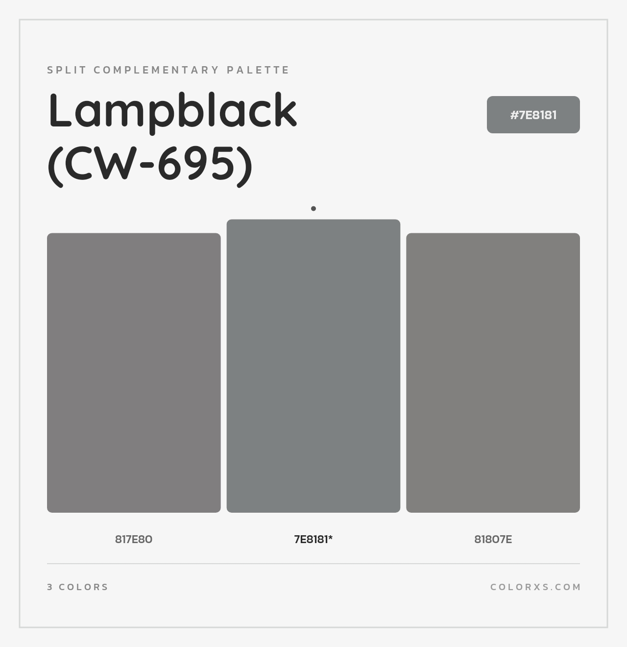Lampblack (CW-695) - Split-Complementary Color Palette