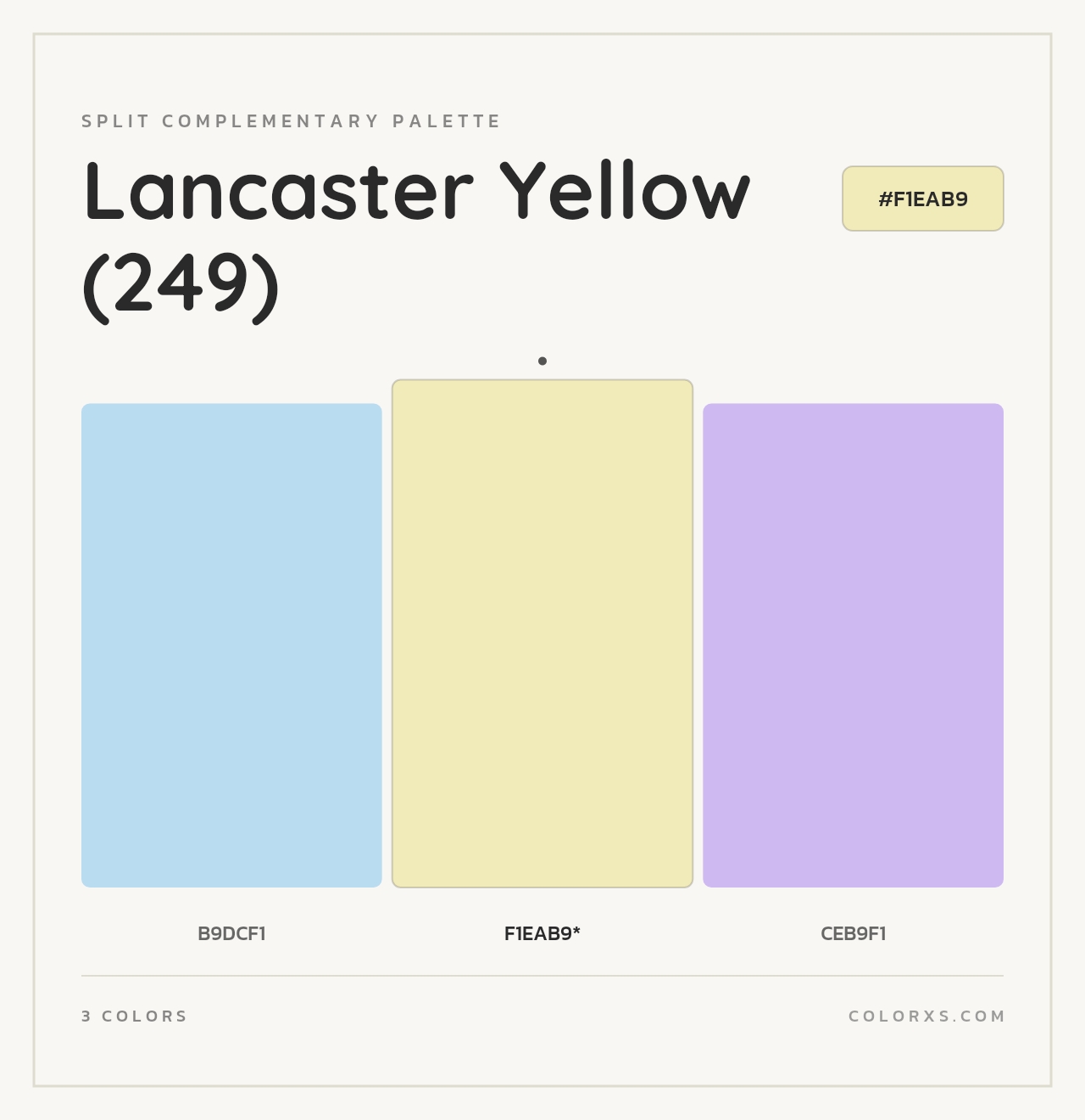 Lancaster Yellow (249) - Split-Complementary Color Palette