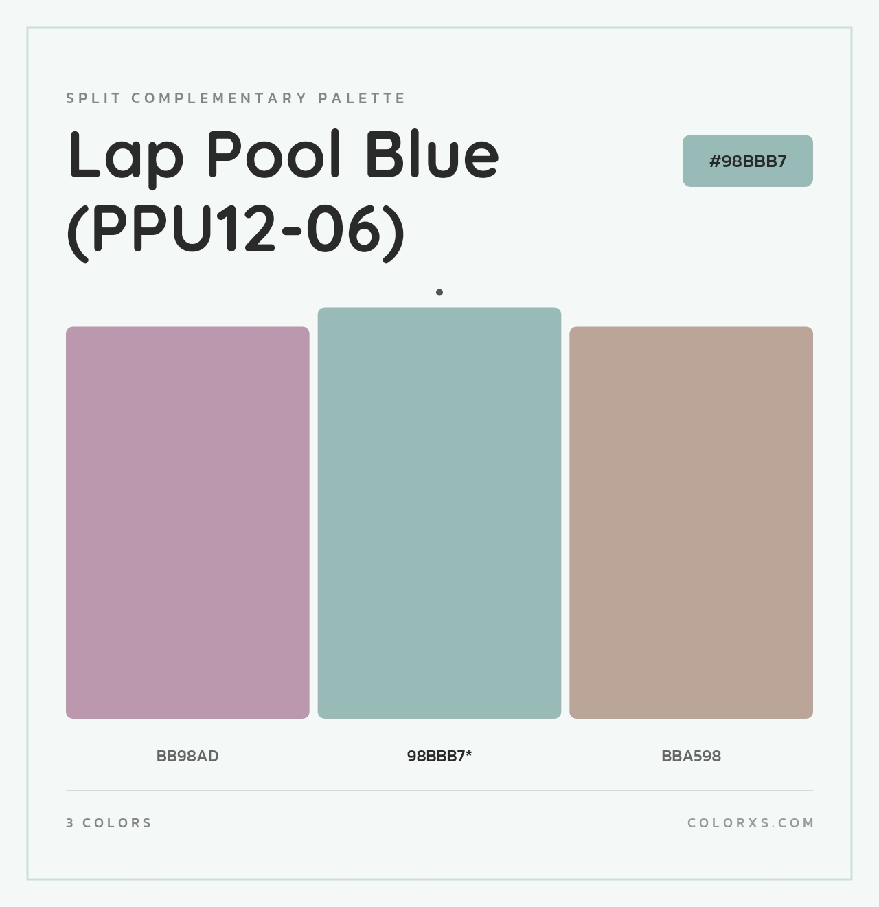 Lap Pool Blue (PPU12-06) - Split-Complementary Color Palette