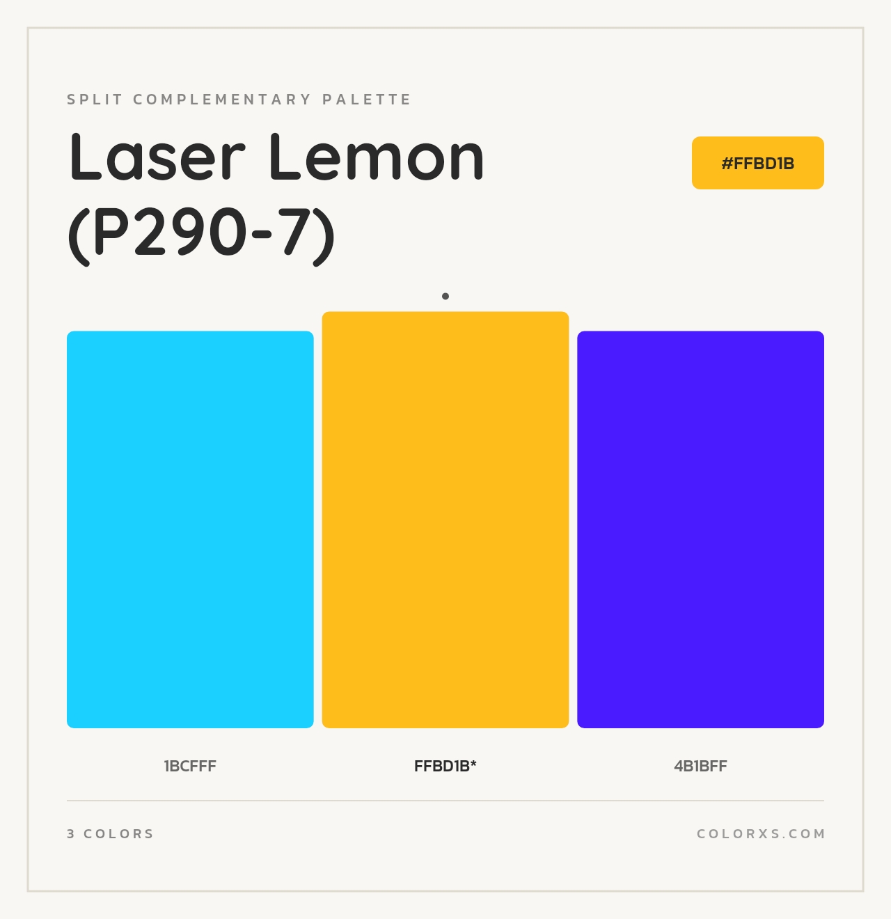 Laser Lemon (P290-7) - Split-Complementary Color Palette