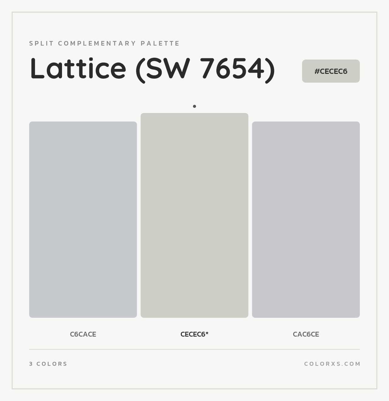 Lattice (SW 7654) - Split-Complementary Color Palette