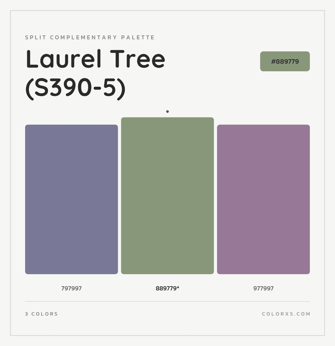 Laurel Tree (S390-5) - Split-Complementary Color Palette