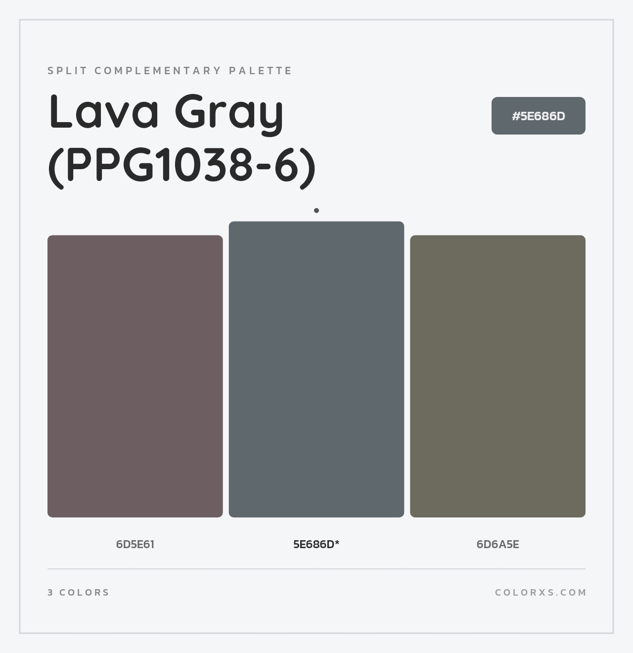 Lava Gray (PPG1038-6) - Split-Complementary Color Palette