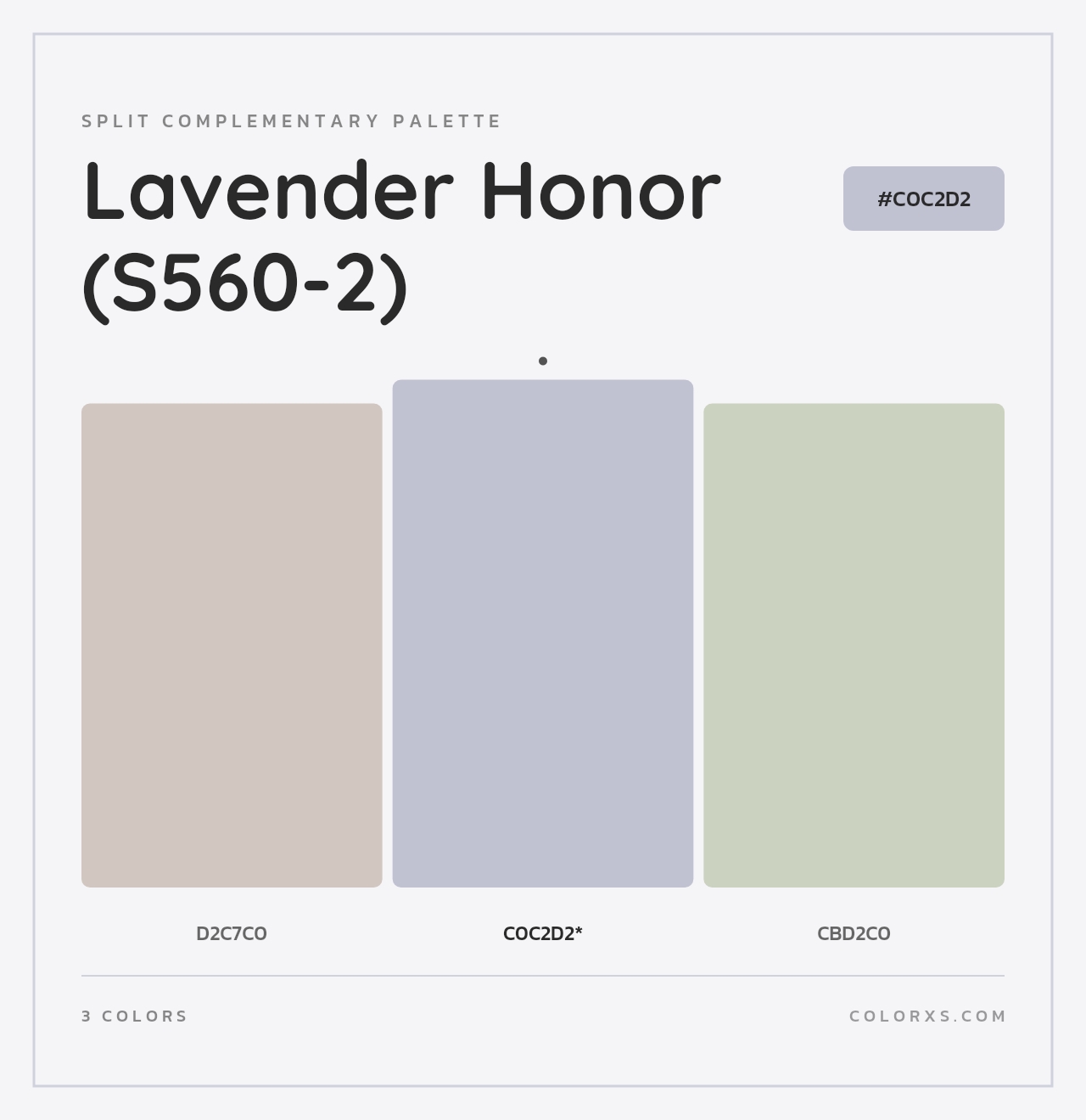 Lavender Honor (S560-2) - Split-Complementary Color Palette