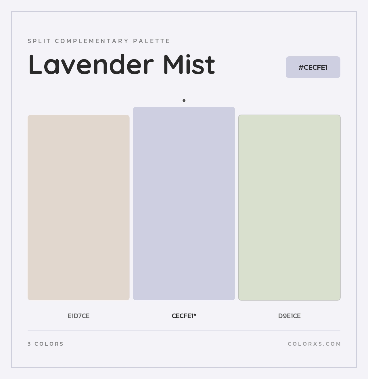 Lavender Mist - Split-Complementary Color Palette