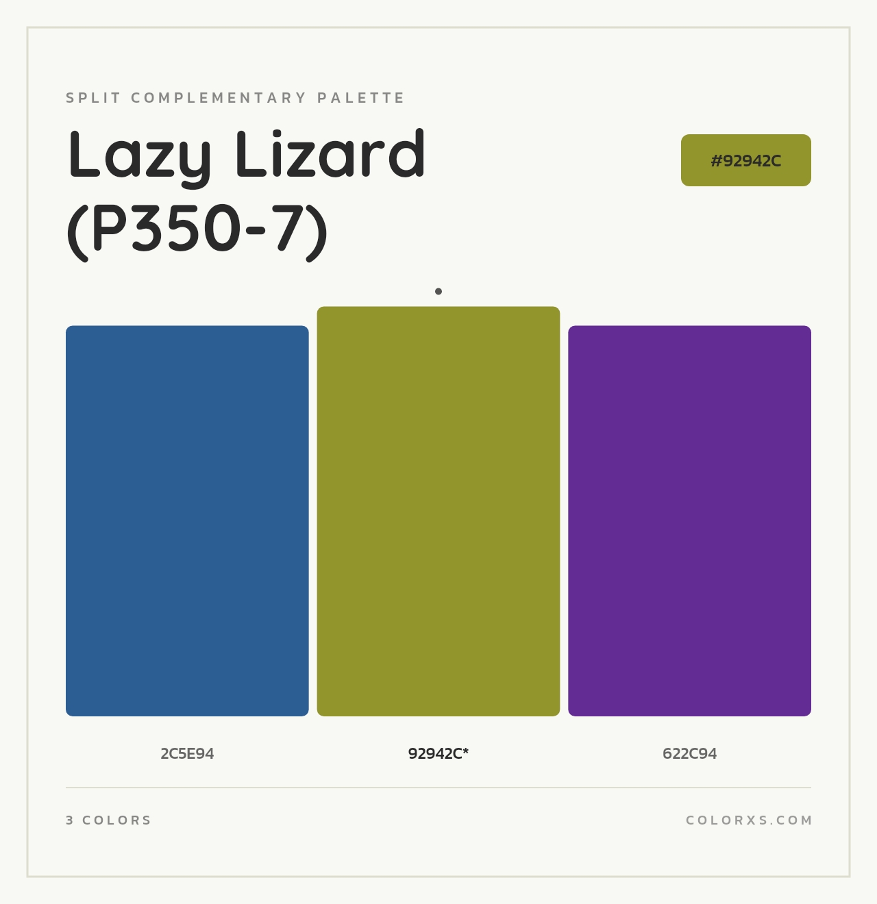 Lazy Lizard (P350-7) - Split-Complementary Color Palette