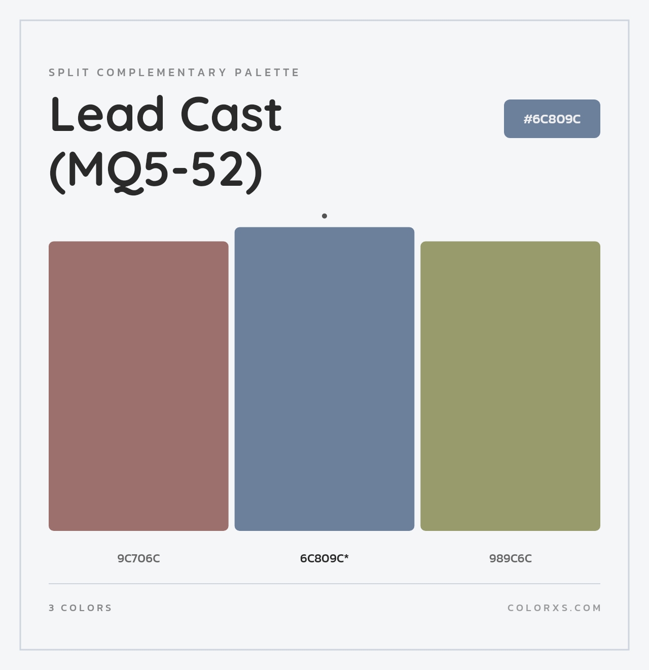 Lead Cast (MQ5-52) - Split-Complementary Color Palette