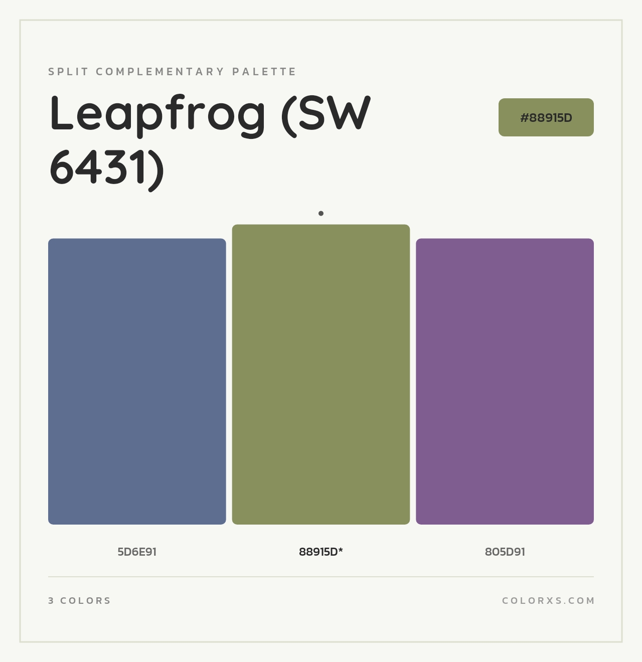 Leapfrog (SW 6431) - Split-Complementary Color Palette