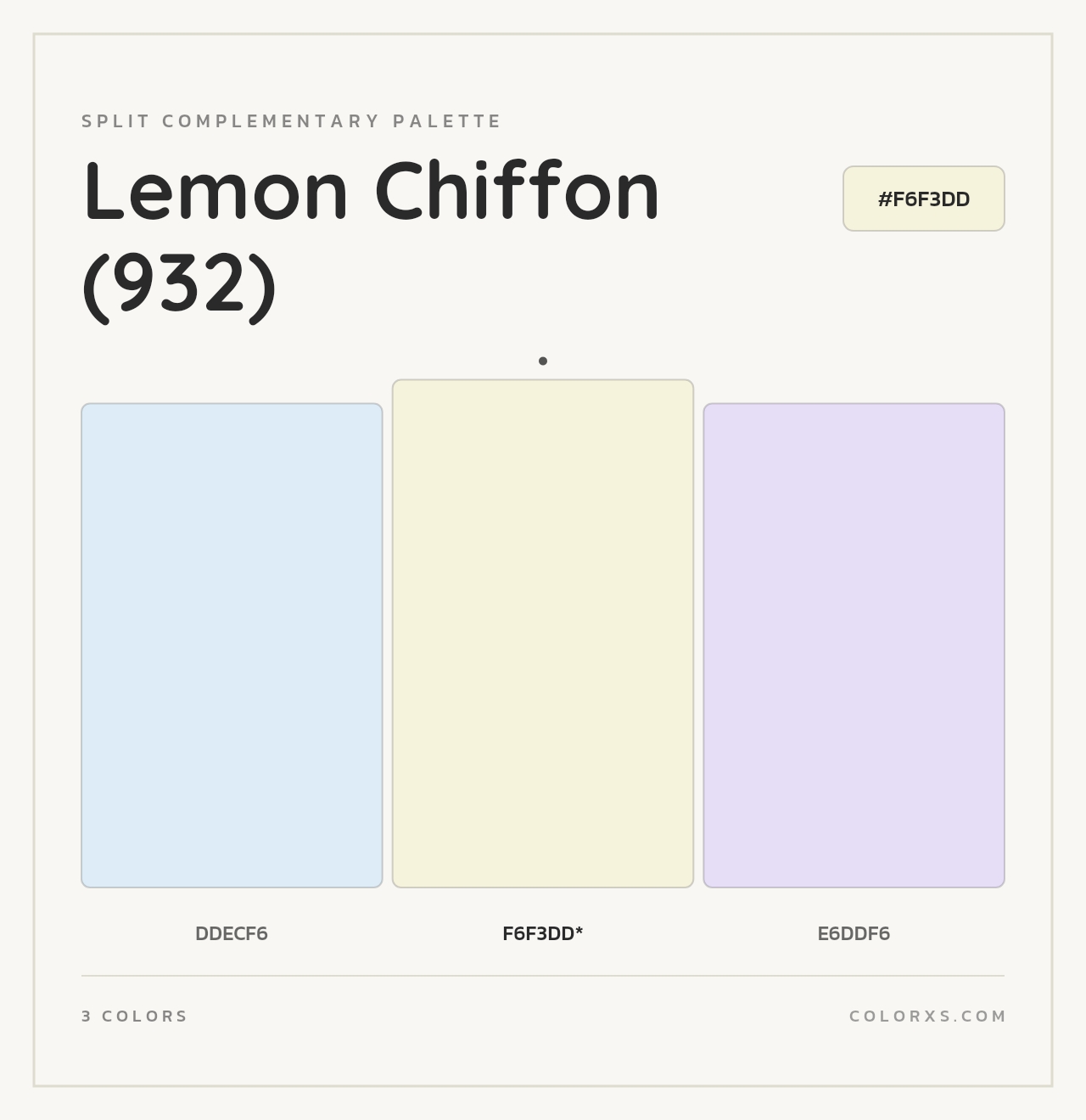 Lemon Chiffon (932) - Split-Complementary Color Palette