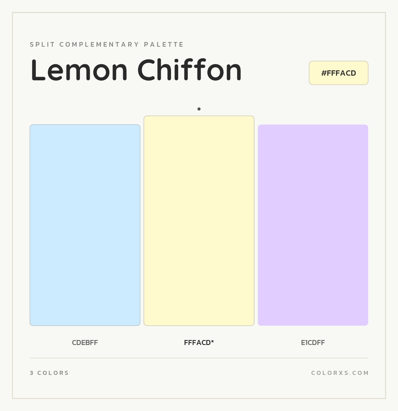 Lemon Chiffon - Split-Complementary Color Palette