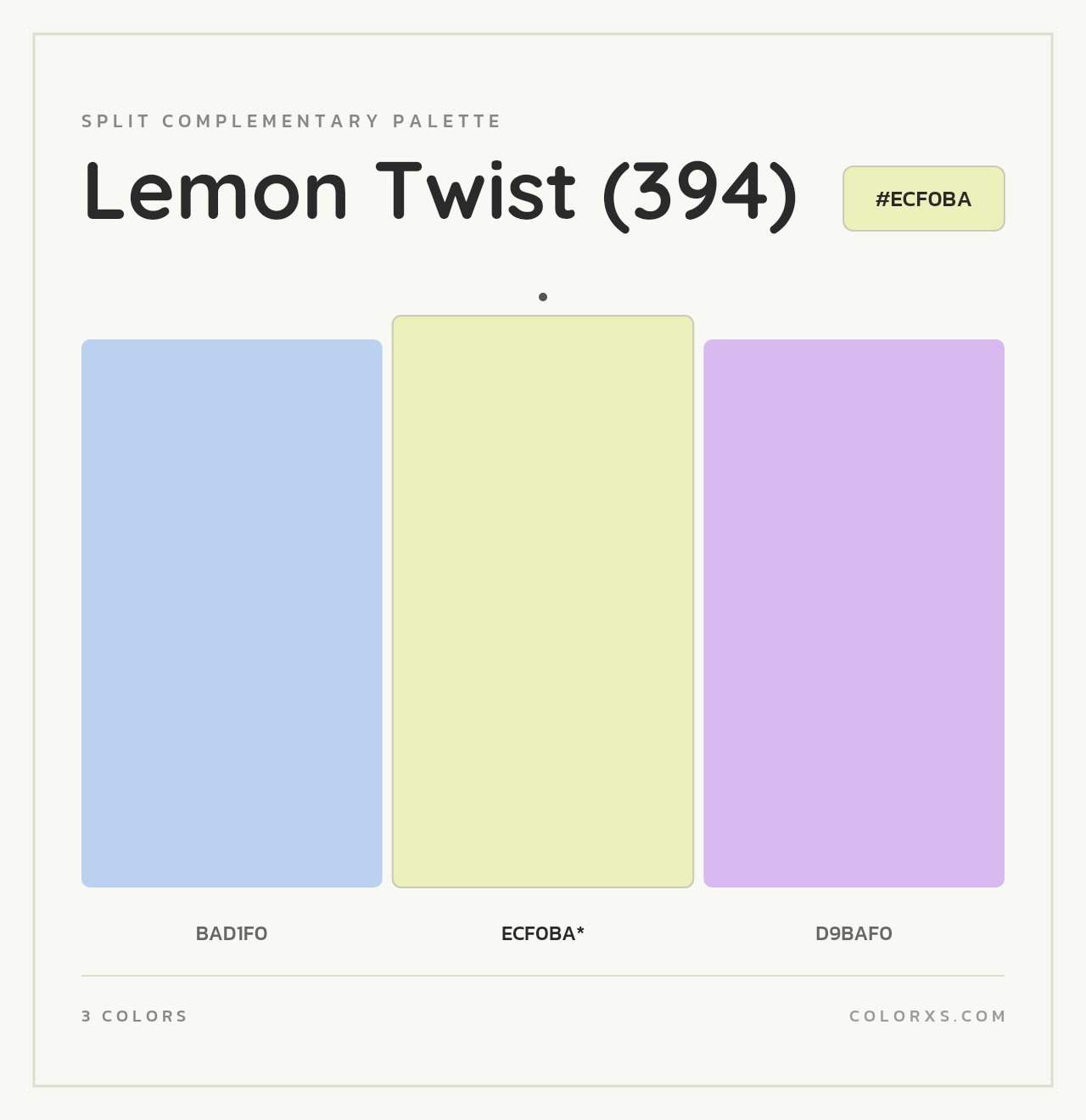 Lemon Twist (394) - Split-Complementary Color Palette