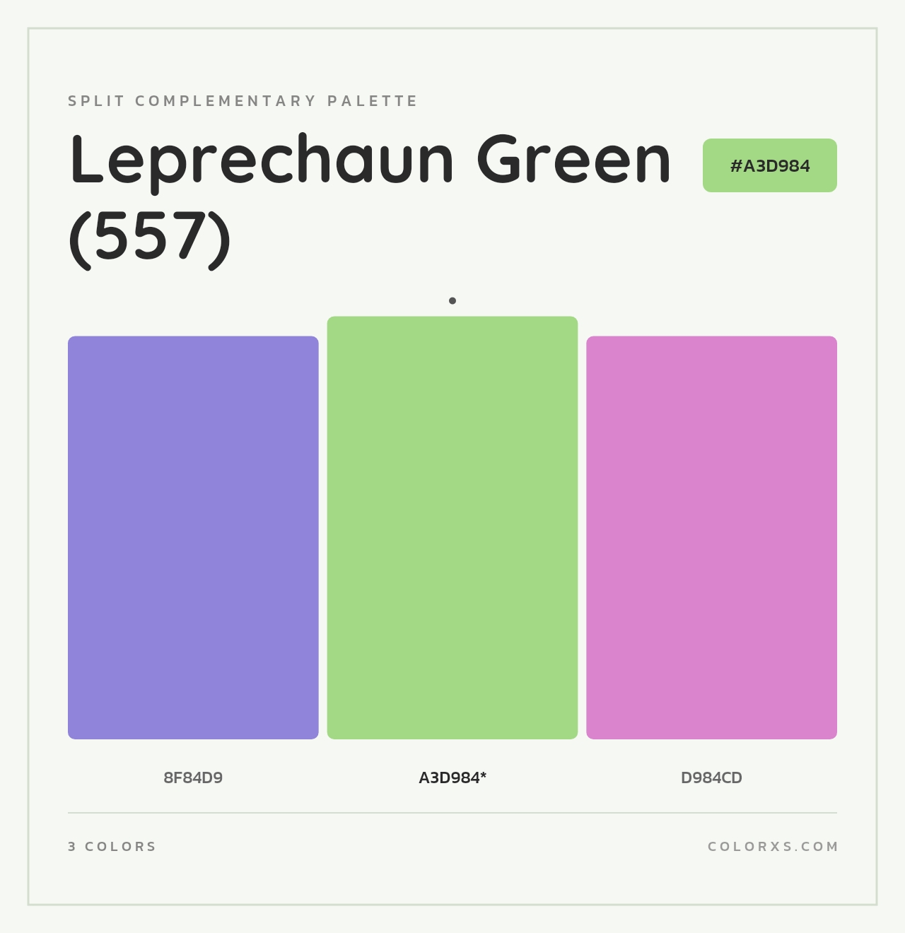 Leprechaun Green (557) - Split-Complementary Color Palette