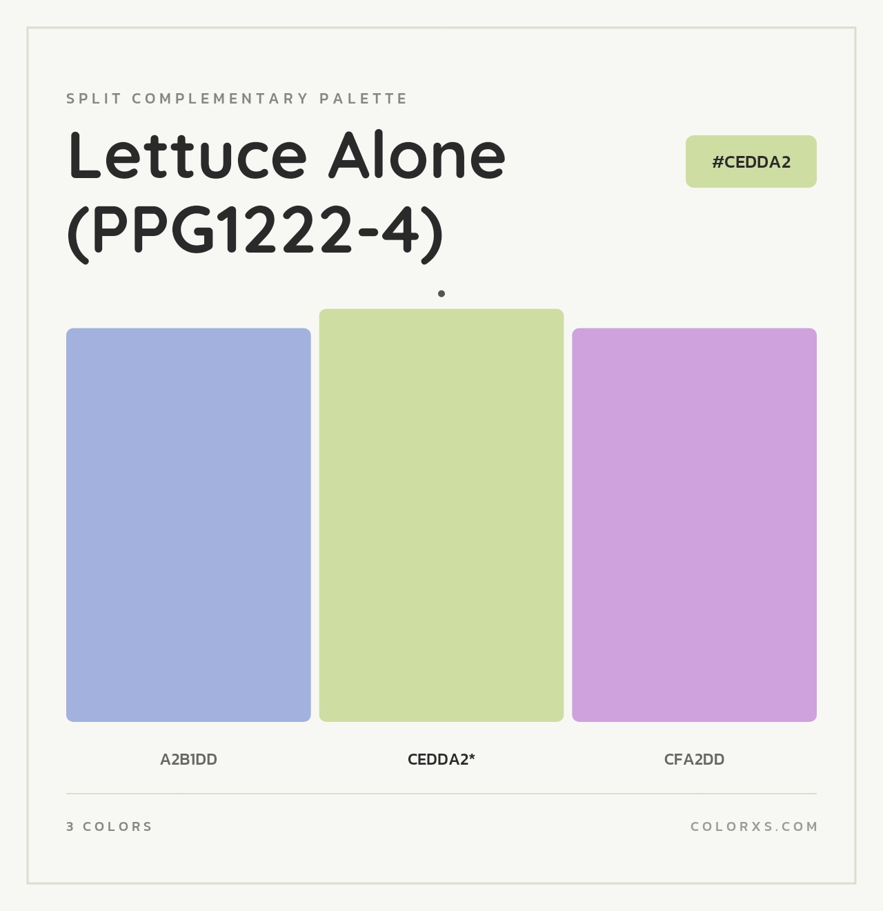 Lettuce Alone (PPG1222-4) - Split-Complementary Color Palette