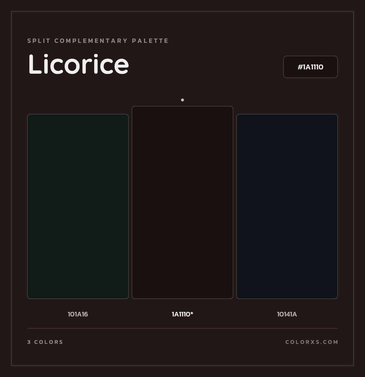 Licorice - Split-Complementary Color Palette