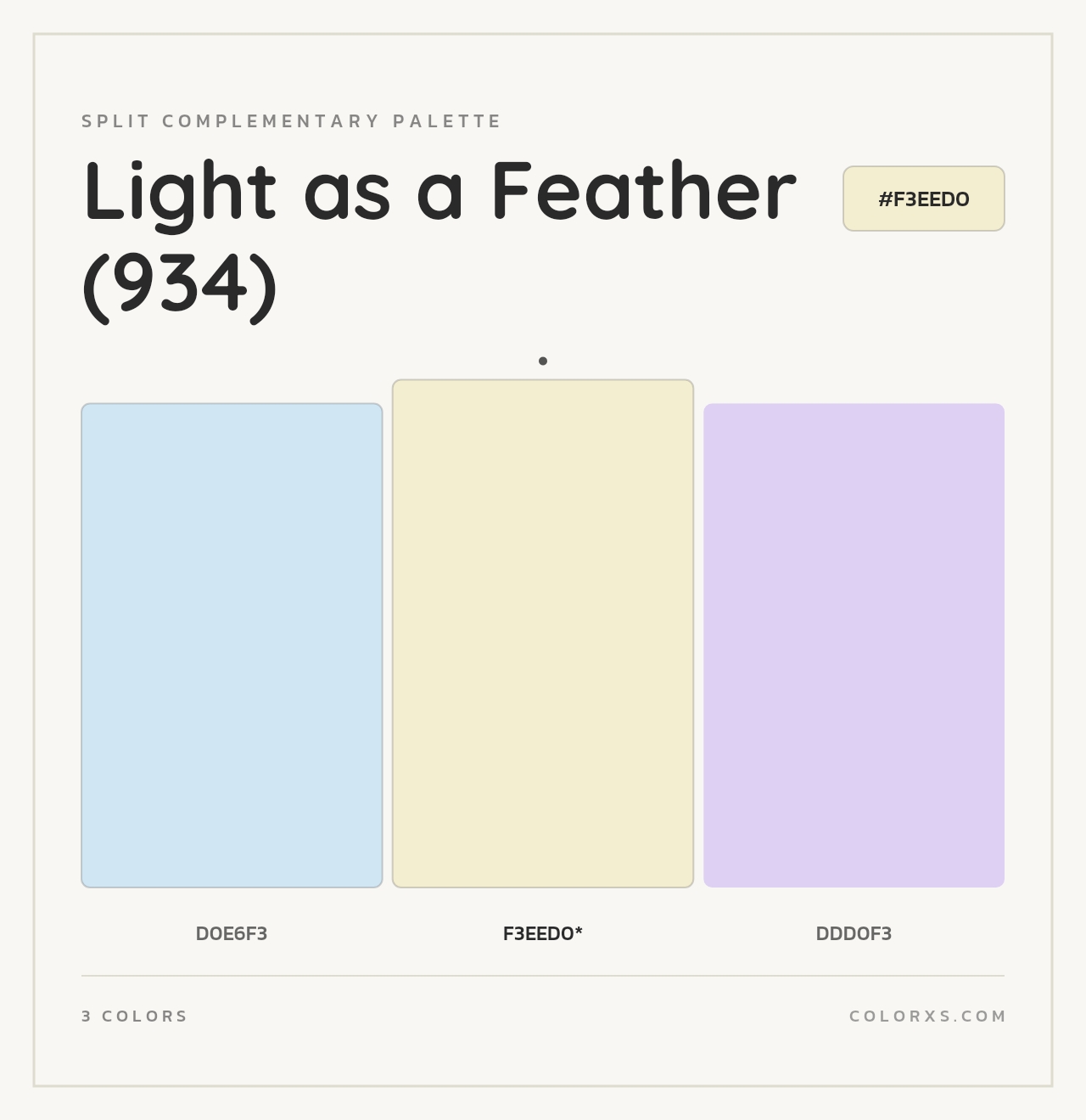 Light as a Feather (934) - Split-Complementary Color Palette