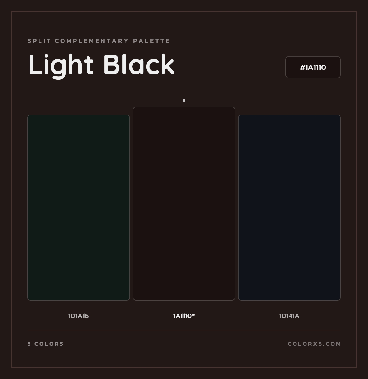 Light Black - Split-Complementary Color Palette