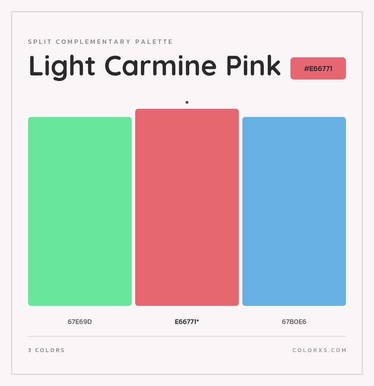 Light Carmine Pink - Split-Complementary Color Palette