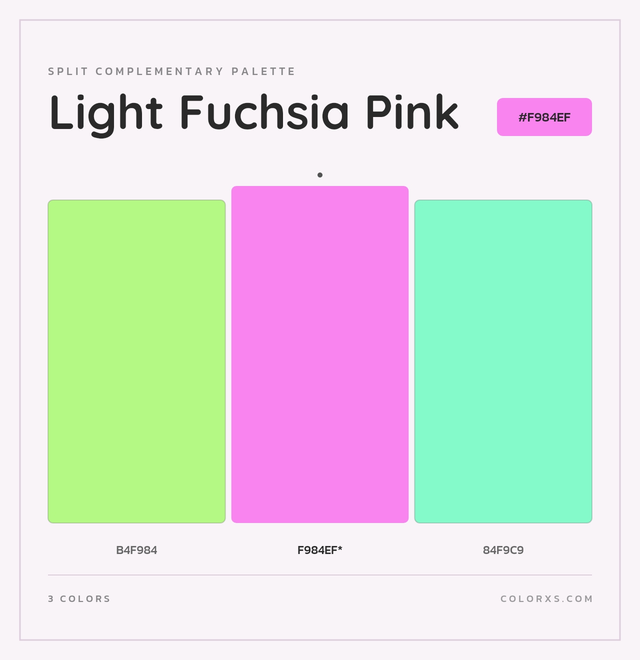Light Fuchsia Pink - Split-Complementary Color Palette