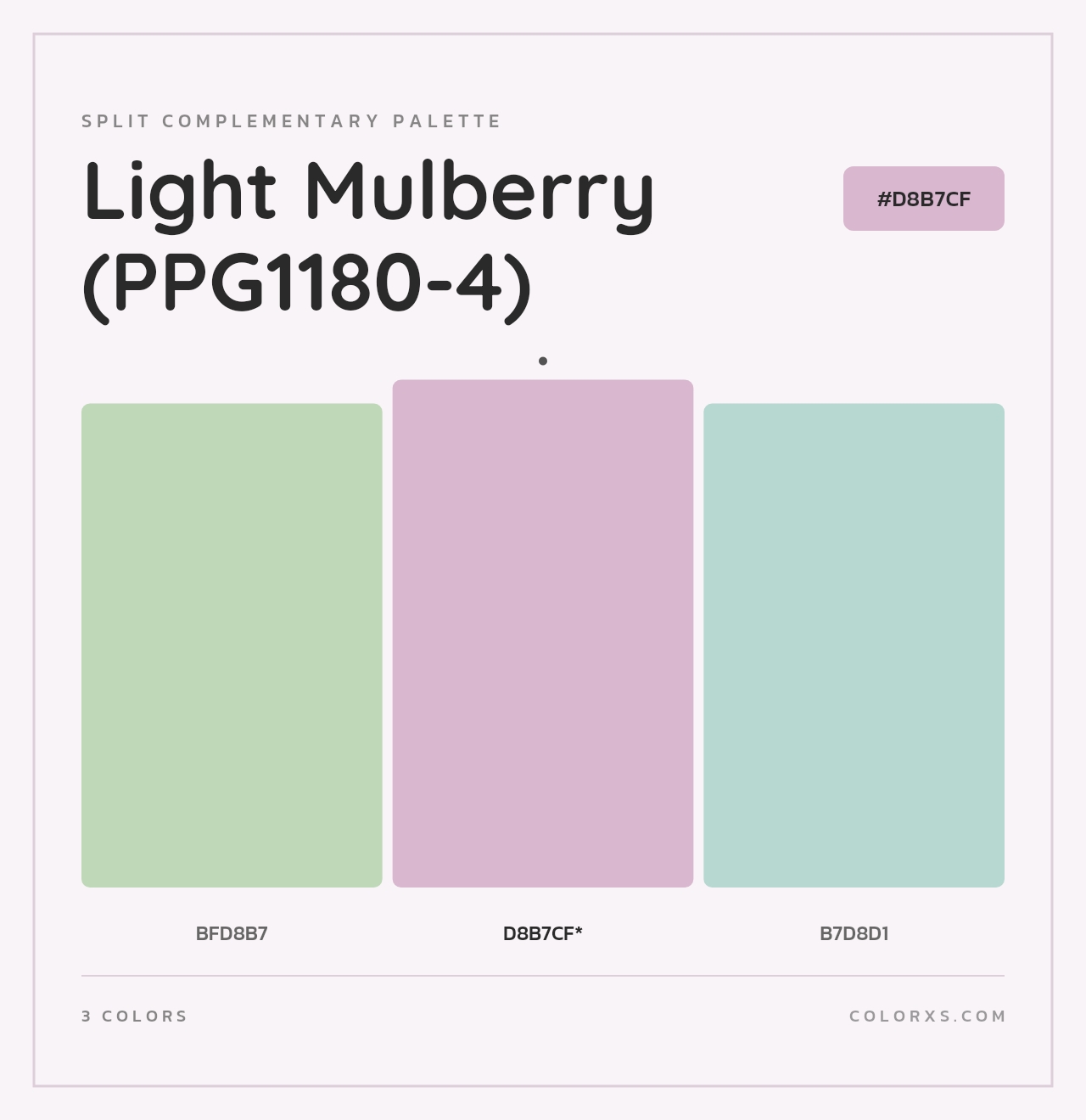 Light Mulberry (PPG1180-4) - Split-Complementary Color Palette