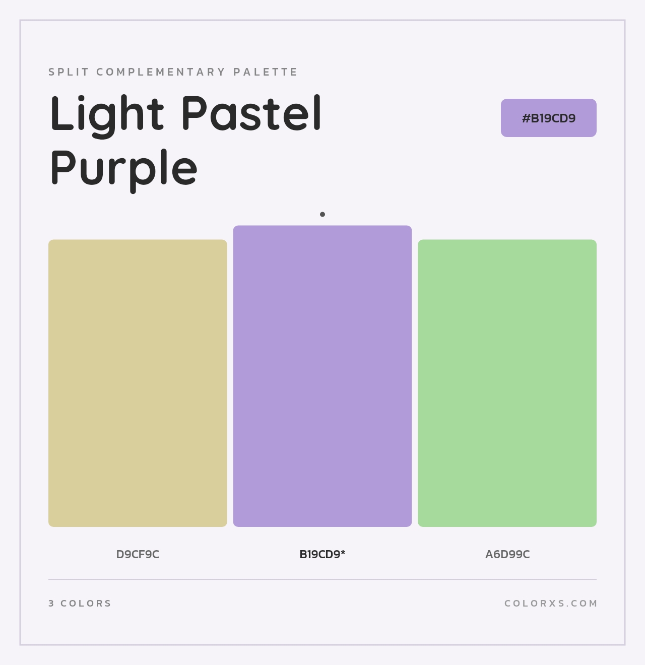 Light Pastel Purple - Split-Complementary Color Palette