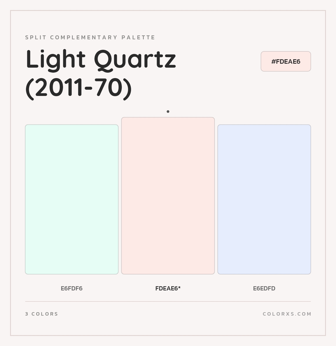 Light Quartz (2011-70) - Split-Complementary Color Palette