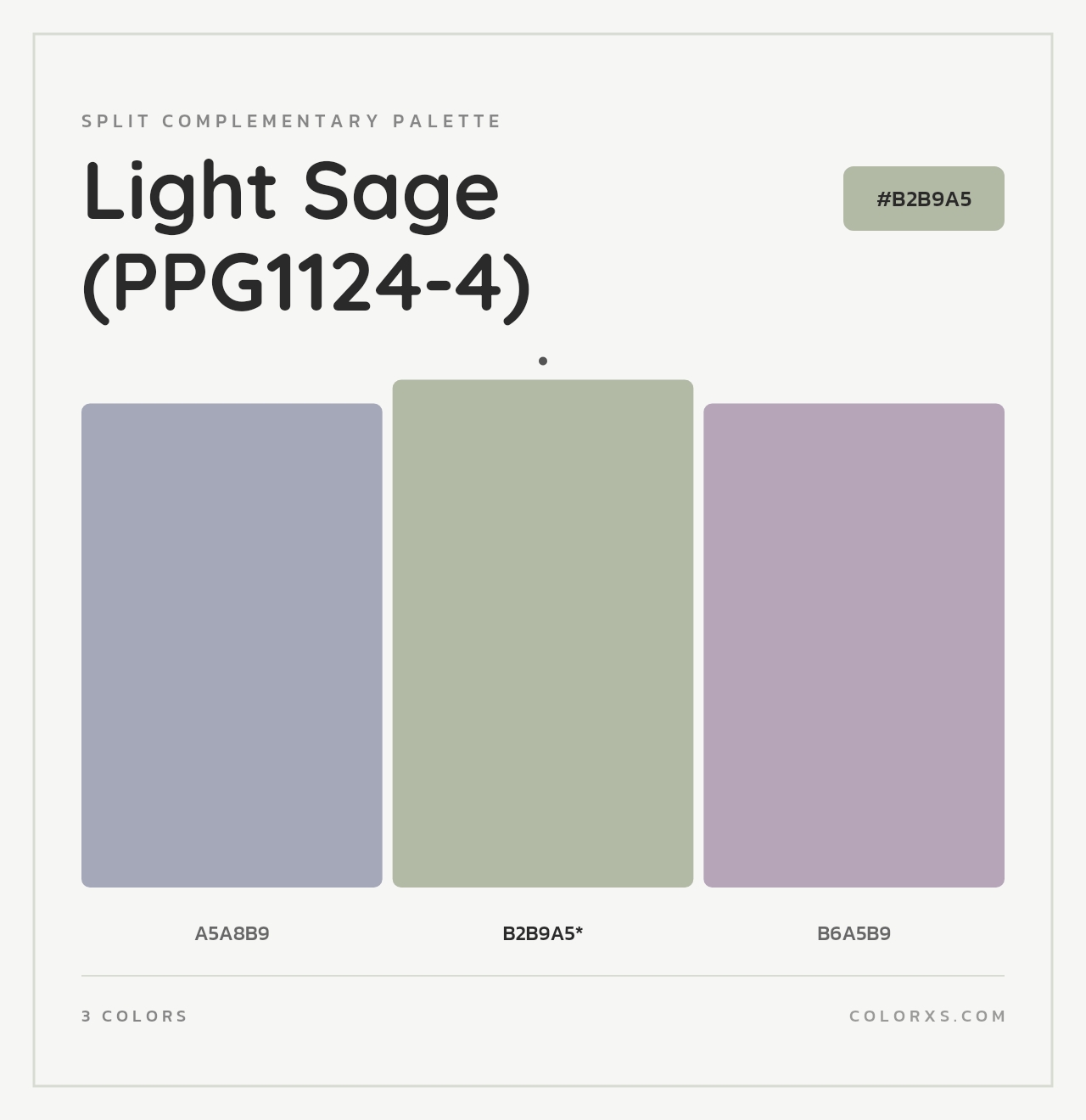 Light Sage (PPG1124-4) - Split-Complementary Color Palette