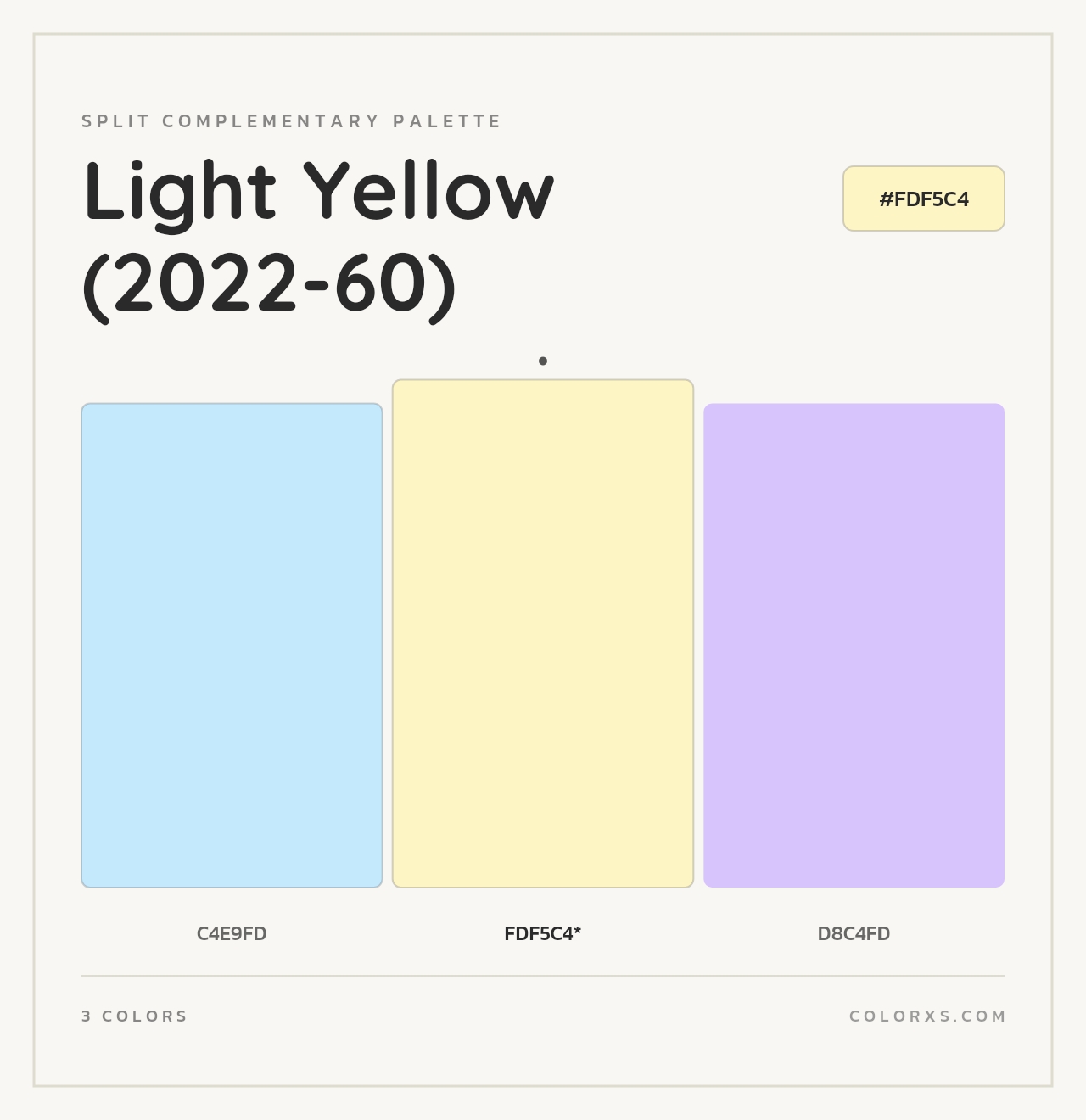Light Yellow (2022-60) - Split-Complementary Color Palette