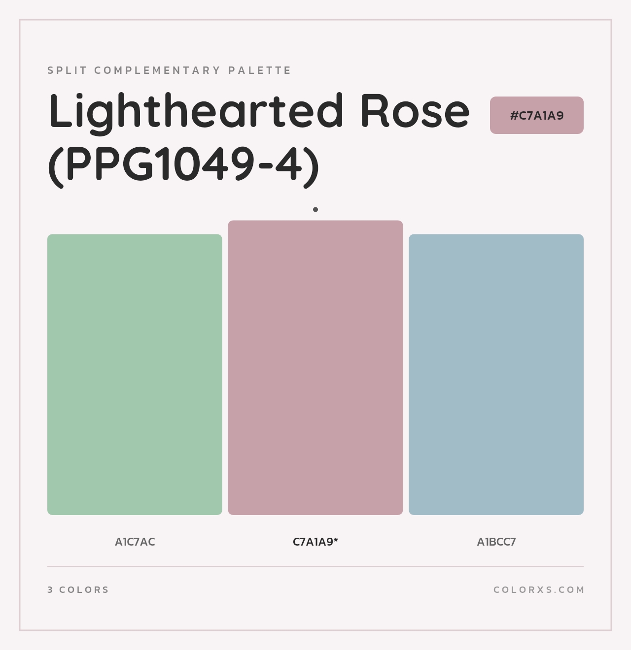 Lighthearted Rose (PPG1049-4) - Split-Complementary Color Palette