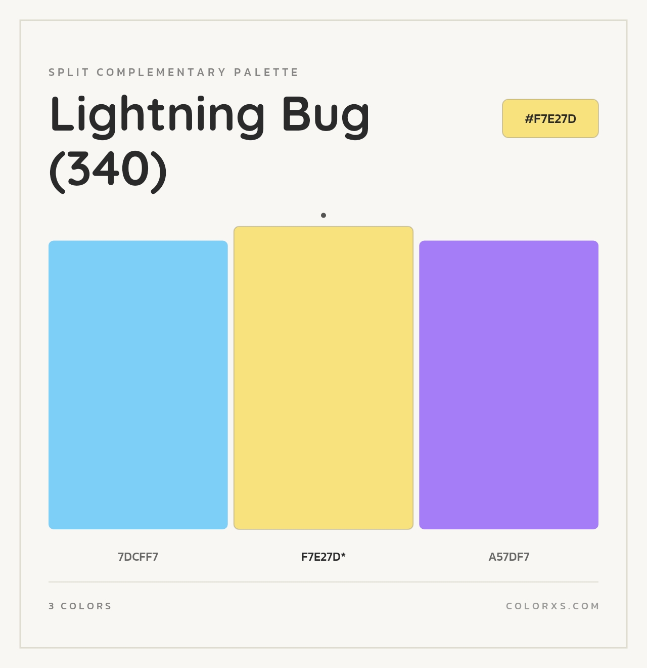 Lightning Bug (340) - Split-Complementary Color Palette