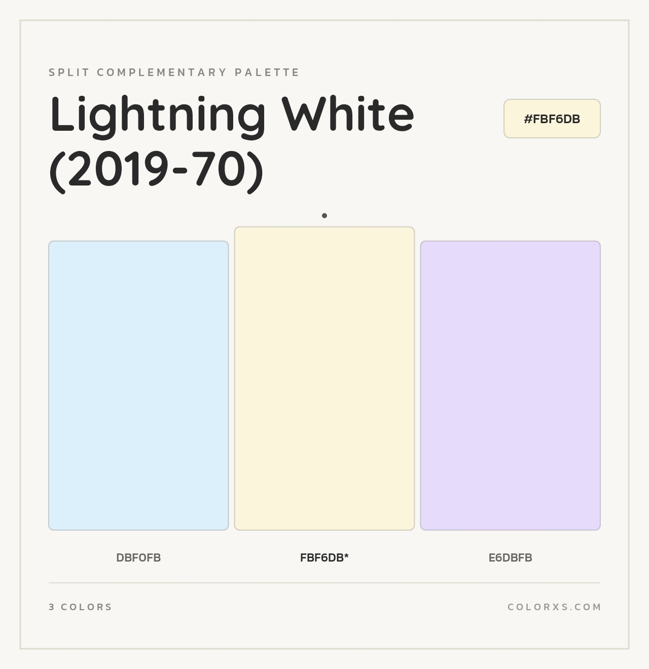 Lightning White (2019-70) - Split-Complementary Color Palette