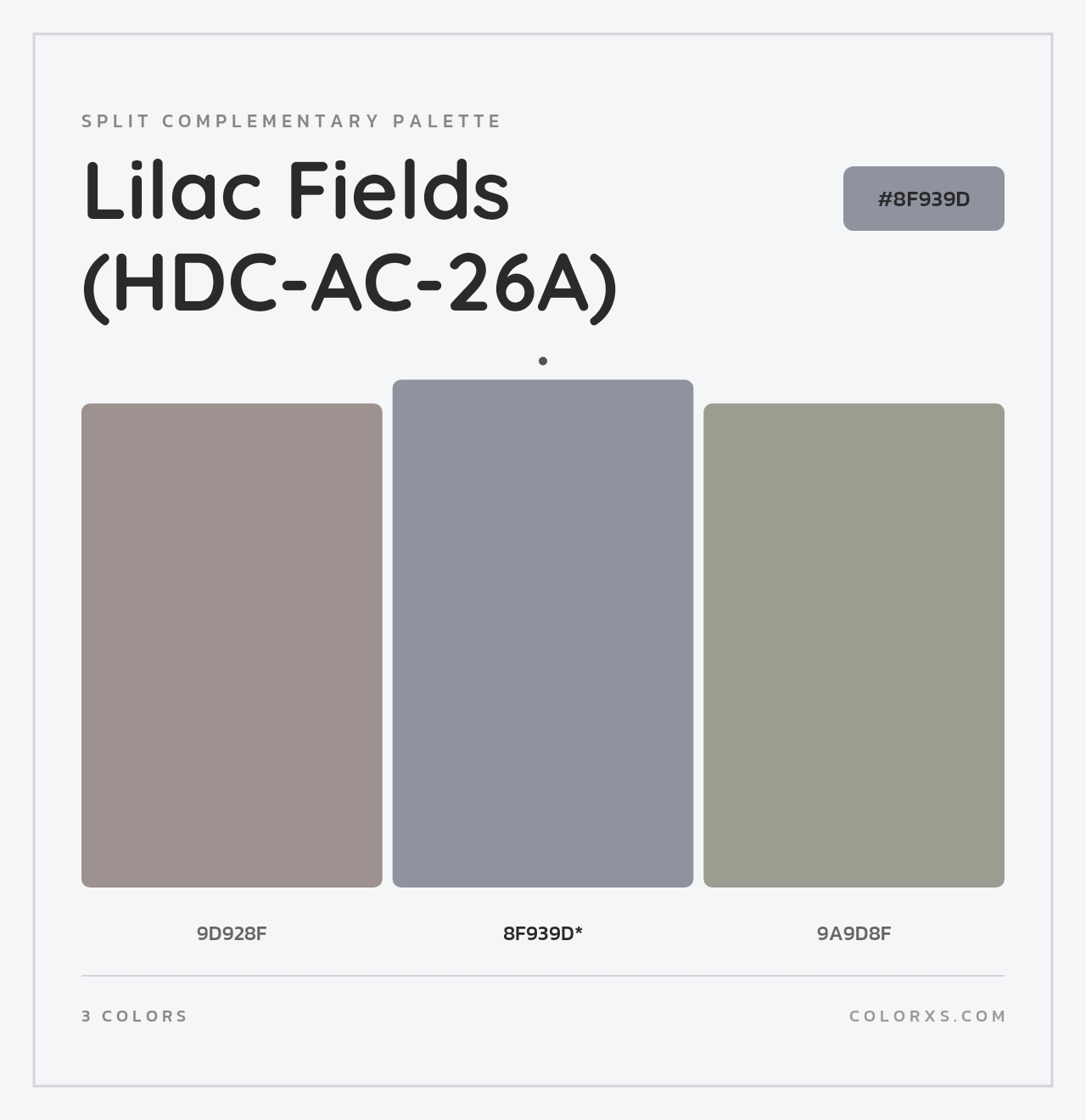 Lilac Fields (HDC-AC-26A) - Split-Complementary Color Palette