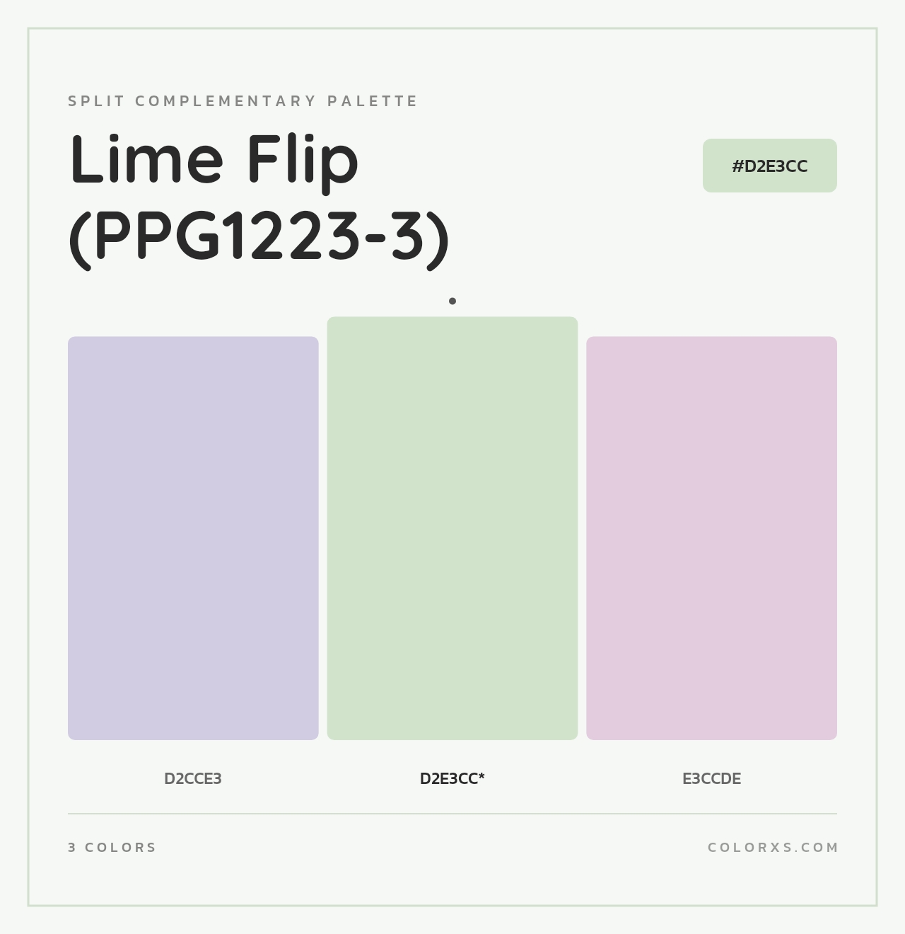 Lime Flip (PPG1223-3) - Split-Complementary Color Palette