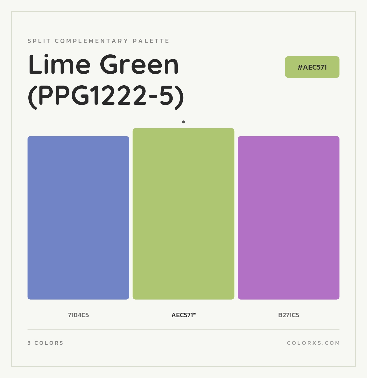 Lime Green (PPG1222-5) - Split-Complementary Color Palette