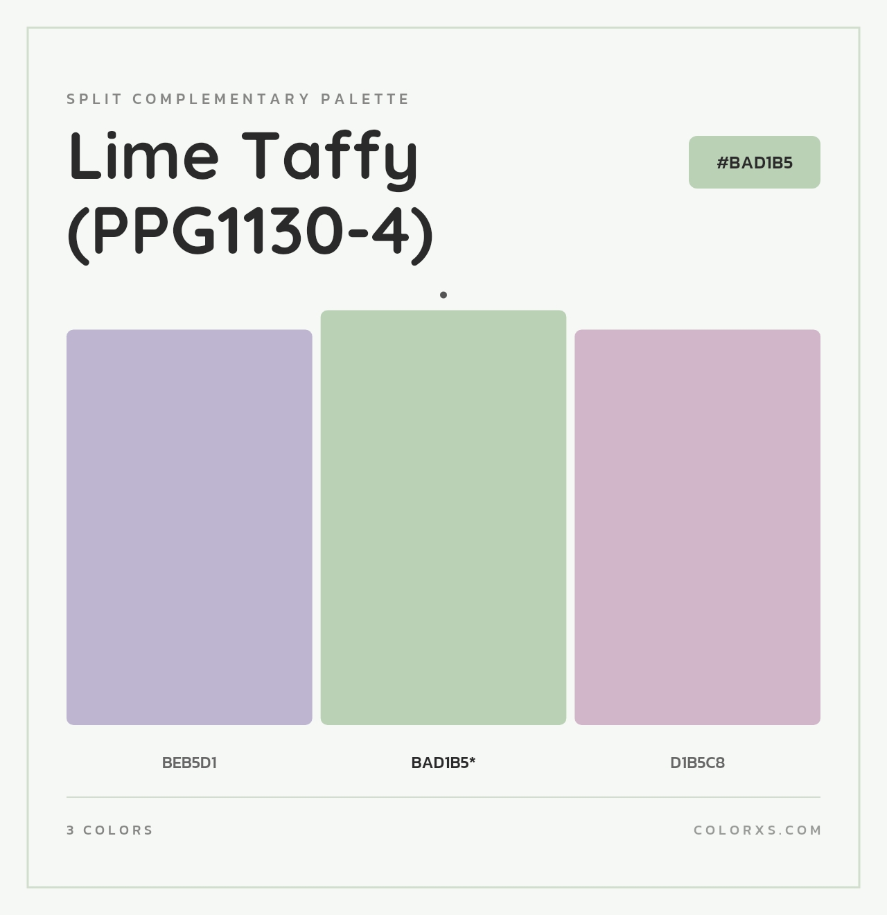 Lime Taffy (PPG1130-4) - Split-Complementary Color Palette