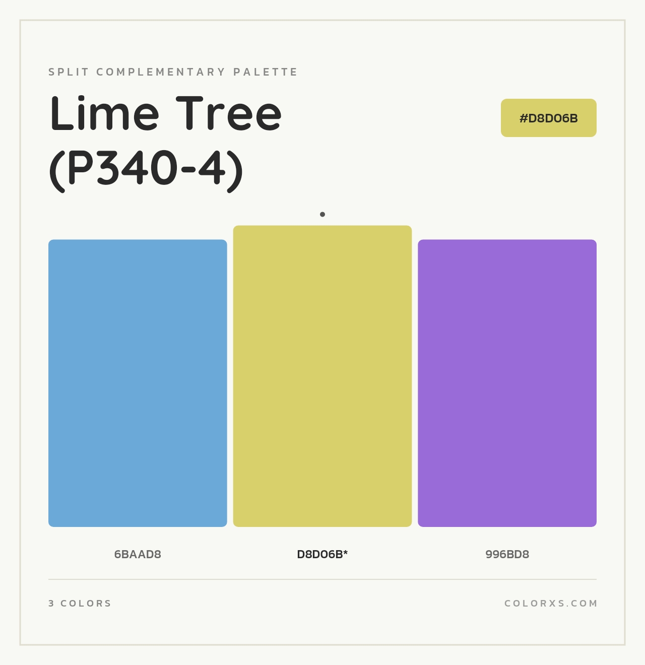 Lime Tree (P340-4) - Split-Complementary Color Palette