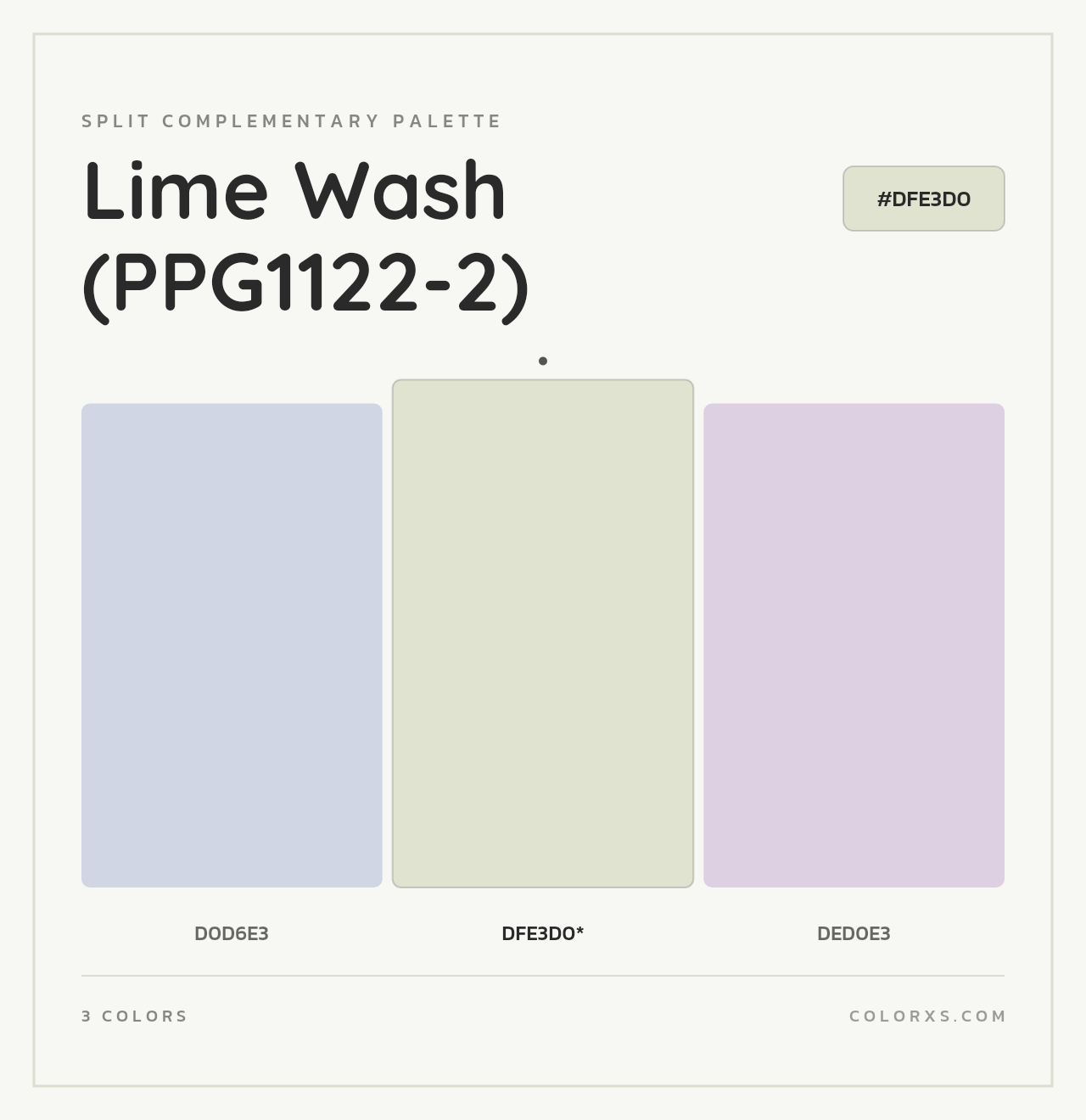 Lime Wash (PPG1122-2) - Split-Complementary Color Palette