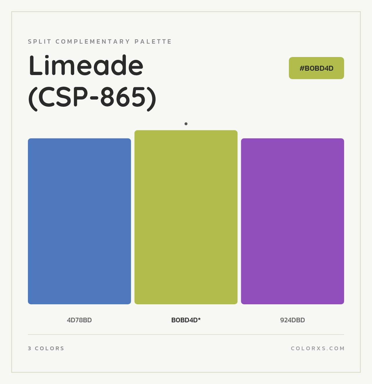 Limeade (CSP-865) - Split-Complementary Color Palette