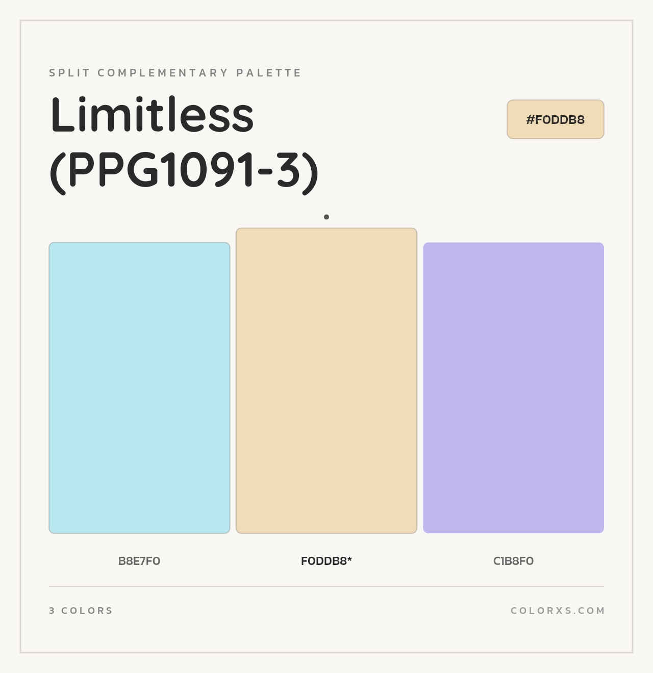Limitless (PPG1091-3) - Split-Complementary Color Palette