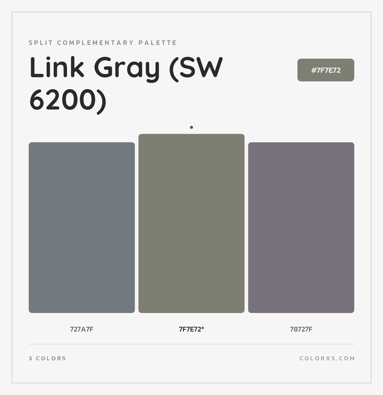 Link Gray (SW 6200) - Split-Complementary Color Palette