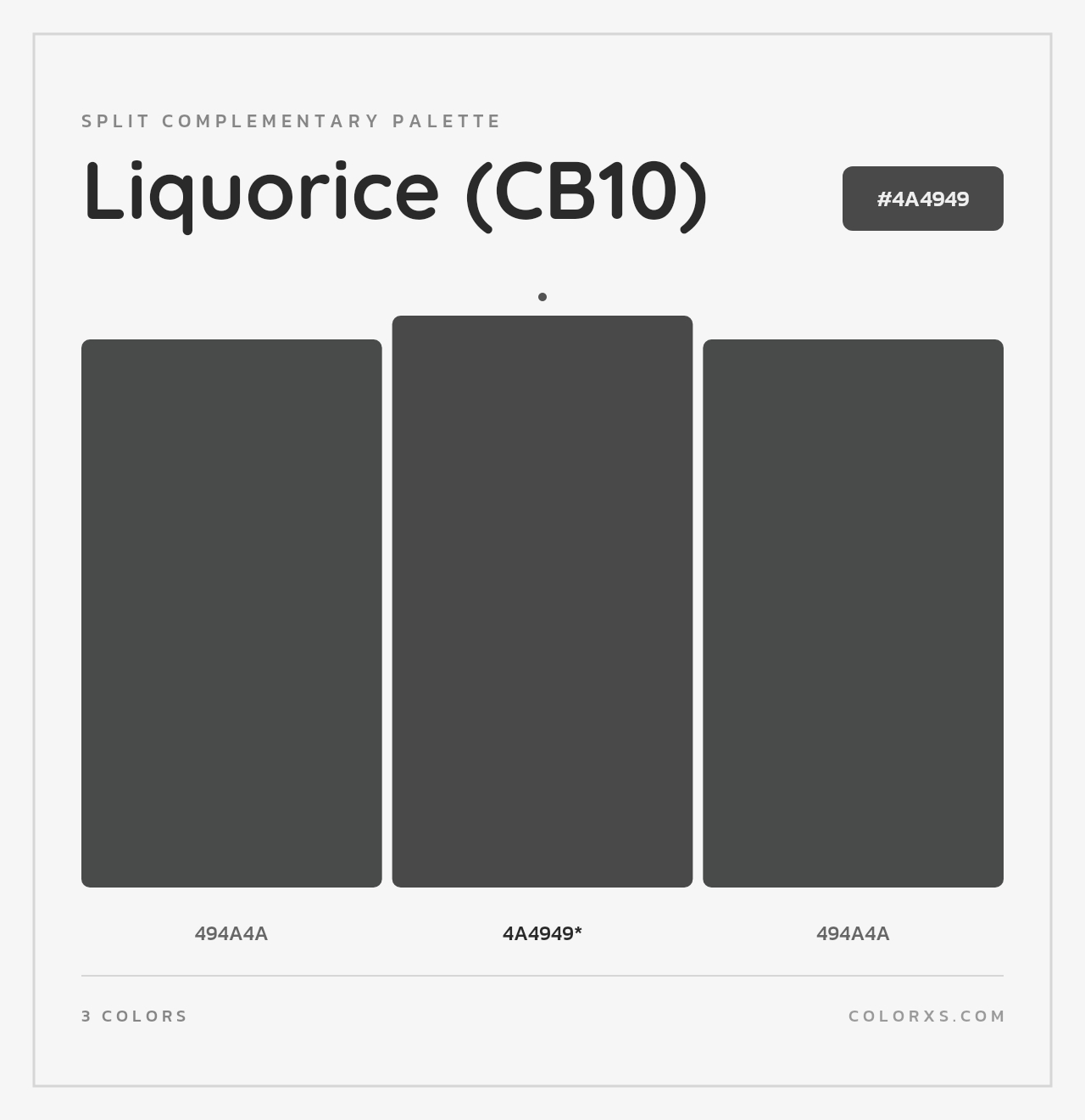 Liquorice (CB10) - Split-Complementary Color Palette