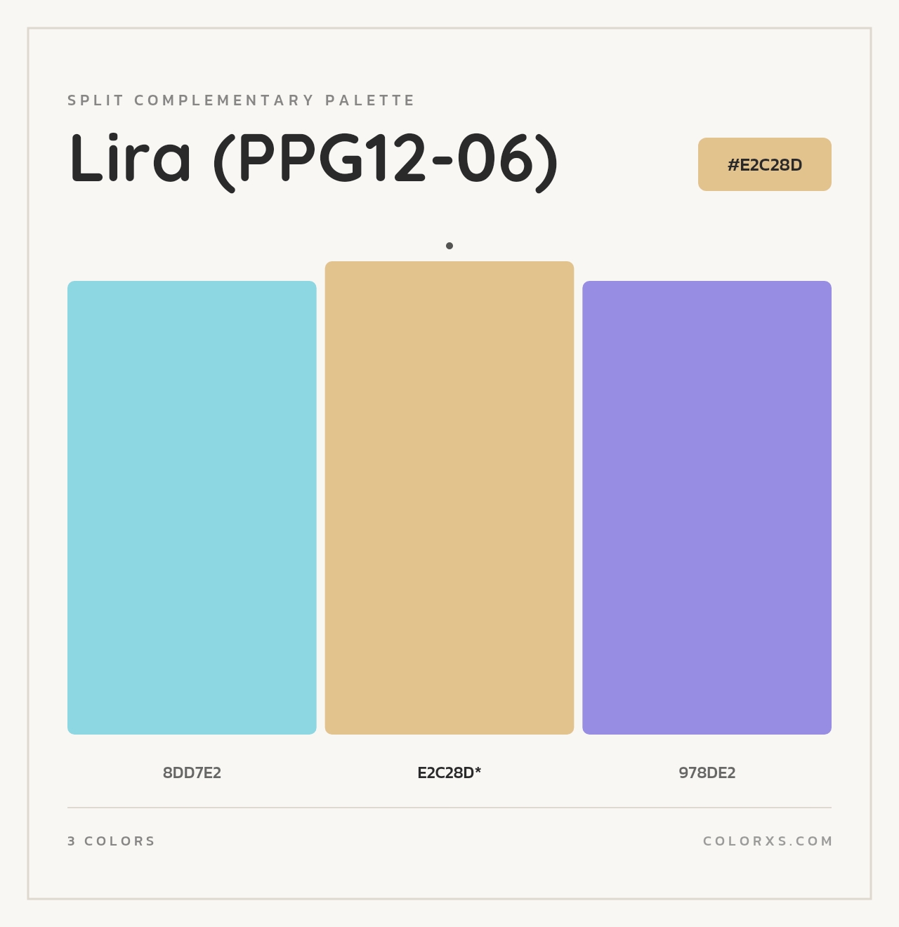 Lira (PPG12-06) - Split-Complementary Color Palette