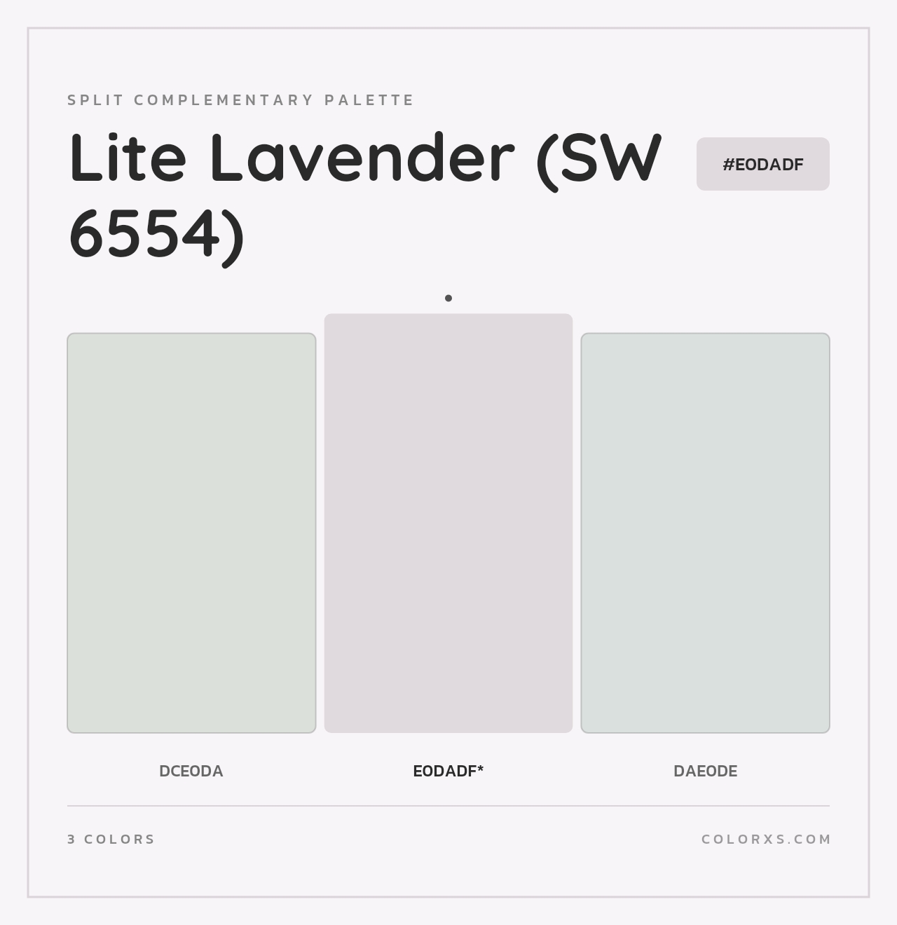 Lite Lavender (SW 6554) - Split-Complementary Color Palette