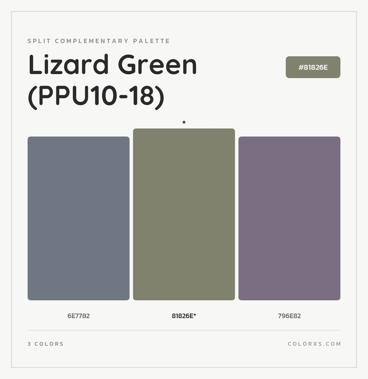 Lizard Green (PPU10-18) - Split-Complementary Color Palette