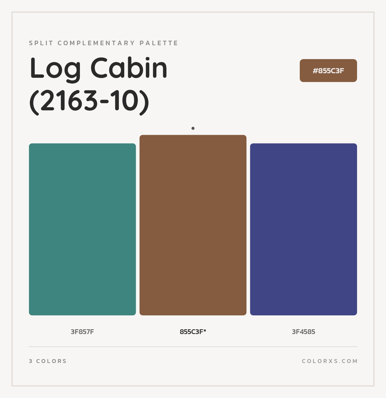Log Cabin (2163-10) - Split-Complementary Color Palette