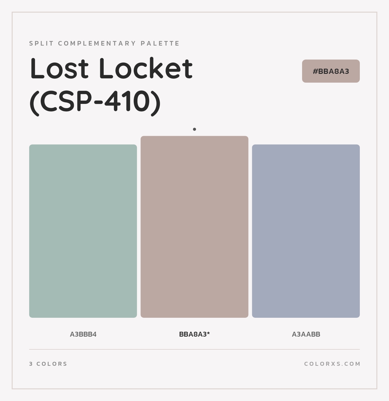Lost Locket (CSP-410) - Split-Complementary Color Palette