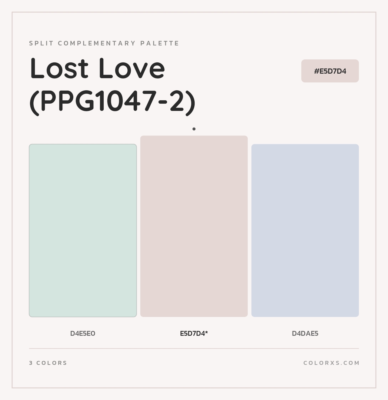 Lost Love (PPG1047-2) - Split-Complementary Color Palette